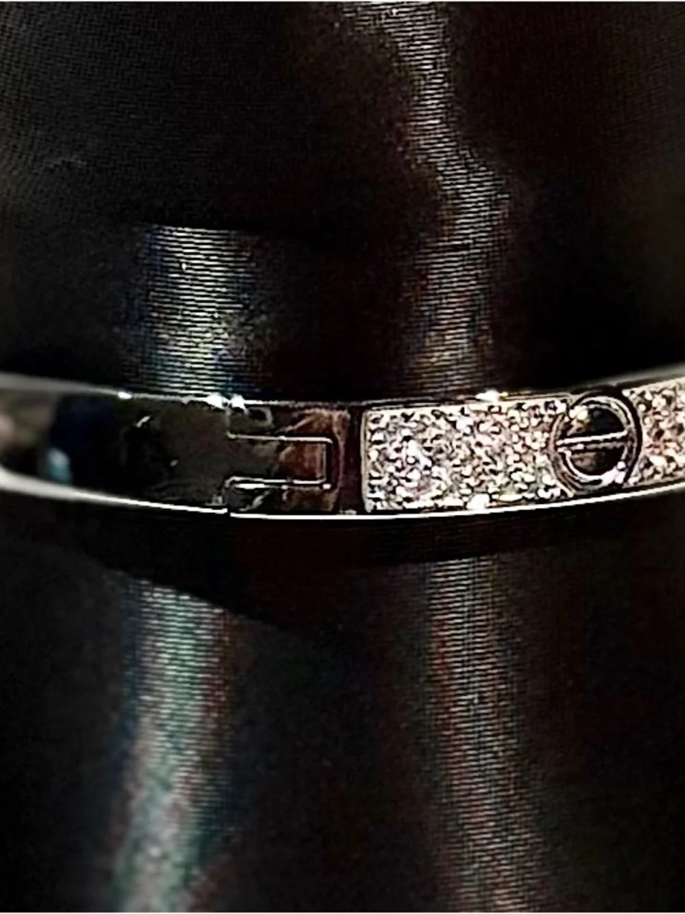 Silver CZ Motif Bangle and Ring Set - Women's Jewelry